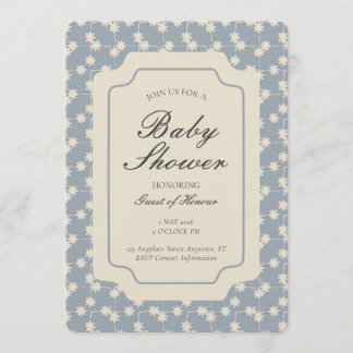 Starburst Geometric Gender Neutral Blue Beige 招待状