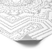Starburst Geometry Coloring Page Art Design ポスター (角)