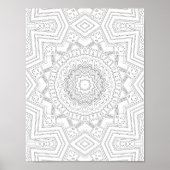 Starburst Geometry Coloring Page Art Design ポスター (正面)
