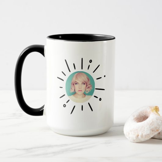 STARBURST |  Simple Fun & Playful Custom Photo Mug マグカップ (ドーナツ付き)