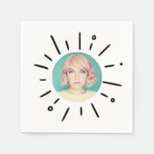 STARBURST | Simple Round Fun Custom Photo スタンダードカクテルナプキン (正面)