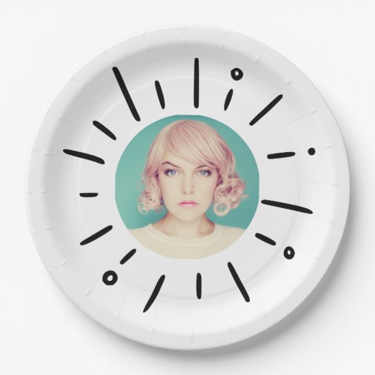 STARBURST | Simple Round Fun Custom Photo ペーパープレート (正面)