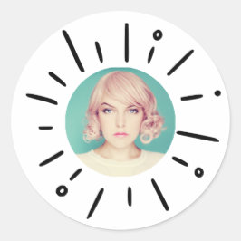 STARBURST | Simple Round Fun Custom Photo Stickers ラウンドシール