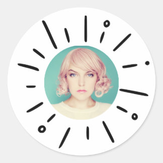 STARBURST | Simple Round Fun Custom Photo Stickers ラウンドシール