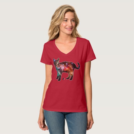 Starburst Space In Cat T-shirt Tシャツ (正面フル)