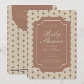 Starburst Stripe Geometric Gender Neutral Brown 招待状 (正面/裏面)