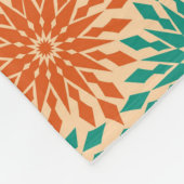 Starburtのファンキーなティール(緑がかった色)及びオレンジデザイン フリースブランケット (角)