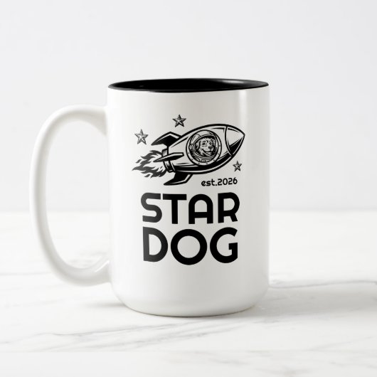 STARDOG クラシック B/W スタックロゴ マグ (左)