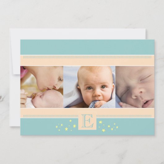 Stardustの男の赤ちゃんの誕生の発表 案内状 (正面)