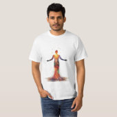 Stardust Awakening – シルエットがコズミックに溶け込む Tシャツ (正面フル)