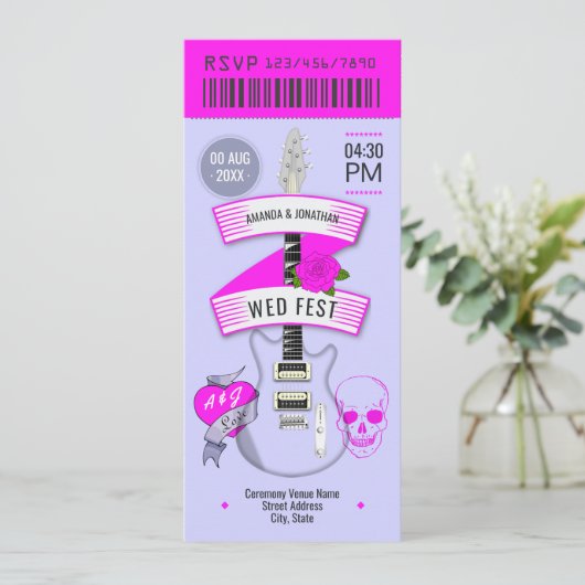 Stardust Pop Rock ’n’ Roll Wedding Ticket 招待状 (スタンド正面)