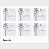 Starfishありがとうパーソナライズされた結婚ステッカー スクエアシール (シート)