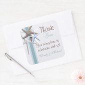 Starfishありがとうパーソナライズされた結婚ステッカー スクエアシール (封筒)