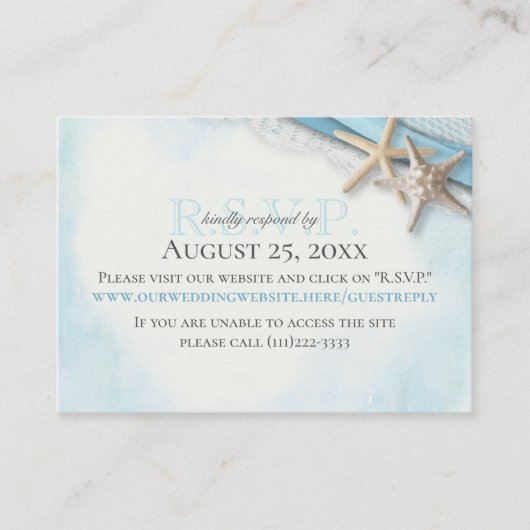 StarfishおよびRibbonオンライン応答カード エンクロージャーカード (正面)