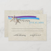 StarfishおよびRibbon PurpleおよびBlueビーチ応答 出欠カード (正面/裏面)