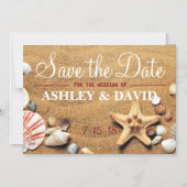StarfishとShells Save The Date Magnet マグネット招待状 (正面)