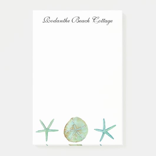 Starfishのパーソナライズされた水彩メモ帳 ポストイット (正面)