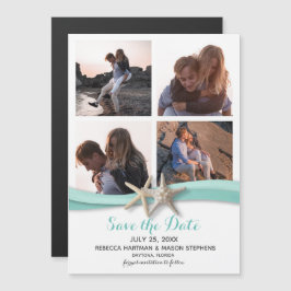 Starfishのビーチ結婚式数々の写真Save The Date マグネット招待状