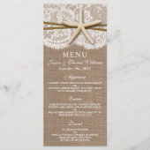 Starfishの素朴コレクシ結婚ョン・メニュー・カード メニュー (正面)