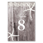 Starfishの素朴木材の背景テーブル番号 テーブルナンバー (裏面)