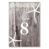 Starfishの素朴木材の背景テーブル番号 テーブルナンバー (正面)