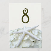 Starfishの結婚テーブルナンバーカードシーサイドガーデン (裏面)