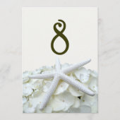 Starfishの結婚テーブルナンバーカードシーサイドガーデン (正面)