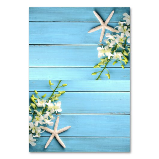 Starfishの結婚座席表テーブルカードオーキッド テーブルナンバー (裏面)