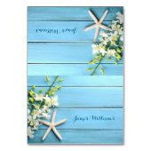 Starfishの結婚座席表テーブルカードオーキッド テーブルナンバー (正面)