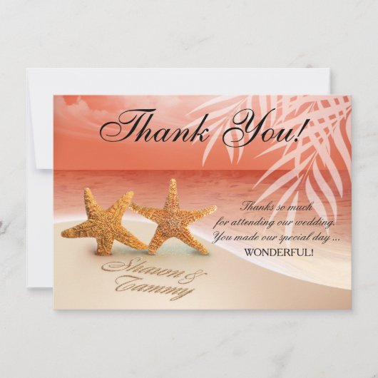 Starfishカップルありがとう |頼砂中の名前 招待状 (正面)