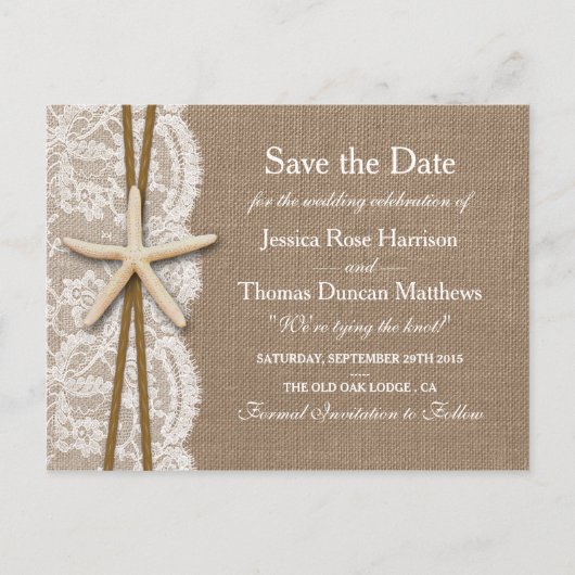 Starfishコレクシ素朴ョンの日付を保存 案内ポストカード (正面)