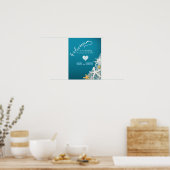 Starfishネッティングビーチ結婚式ウェルカムサインazure ポスター (キッチン)