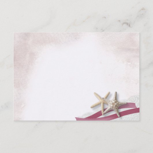 Starfishビーチ結婚式情報カード エンクロージャーカード (裏面)