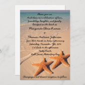 Starfishビーチ結婚式招待状または発表 招待状 (正面/裏面)