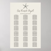 Starfishビーチ結婚式18テーブル座席表 ポスター (正面)