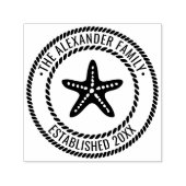 Starfishファミリ名日付Estdロープフレーム セルフインキングスタンプ (デザイン)