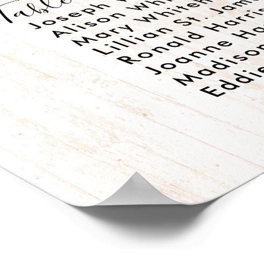 Starfishプルメリア木材の背景の座席表 ポスター (角)