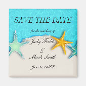 Starfish夏かわいらしのビーチ日付磁石を保存 マグネット (正面)