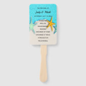 Starfish夏かわいらしビーチ結婚式プログラムのファン ハンドファン (正面)