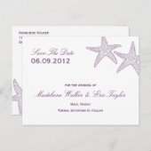 Starfish日付はがきを保存する – 紫 案内ポストカード (正面/裏面)