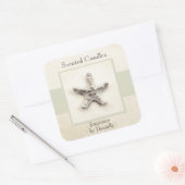 Starfish穏やかな海ホーム作ろうそくラベル スクエアシール (封筒)