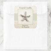 Starfish穏やかな海ホーム作ろうそくラベル スクエアシール (バッグ)