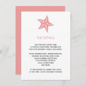 Starfish結婚式招待状エンクロージャカード、ピンク エンクロージャーカード (正面/裏面)