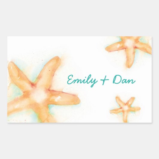 Starfish長方形ステッカー 長方形シール (正面)