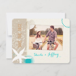Starfish +ビーチ結婚サンドの写真Save the Date セーブザデート