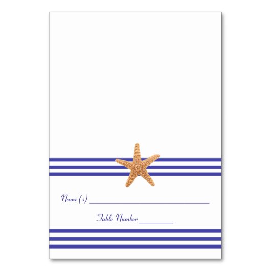 Starfish -航海のエスコートカード テーブルナンバー (正面)