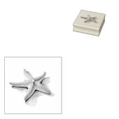 Starfish and Black Silhouette ラバースタンプ (押印)