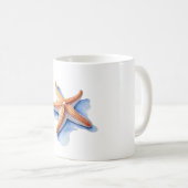 Starfish and Blue Silhouette コーヒーマグカップ (正面右)