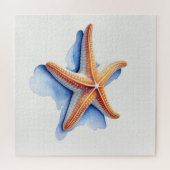Starfish and Blue Silhouette ジグソーパズル (横)