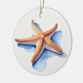 Starfish and Blue Silhouette セラミックオーナメント (左)